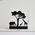 Bougeoir en fer forgé avec design silhouette savane