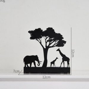 Bougeoir en fer forgé avec design silhouette savane