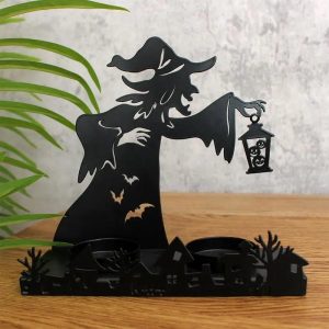 Bougeoir Silhouette en fer forgé - Sorcière