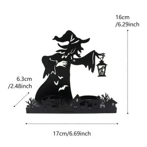 Bougeoir original en fer forgé - Thème sorcière