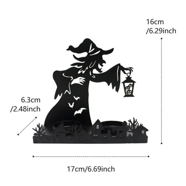 Bougeoir original en fer forgé - Thème sorcière