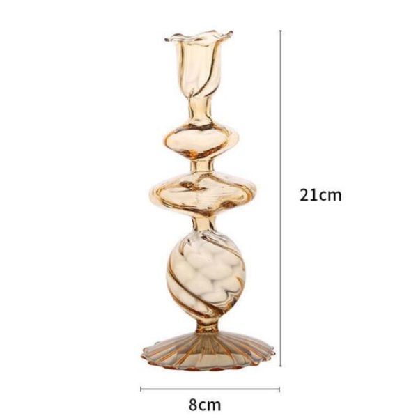 Bougeoir minimaliste en verre, style contemporain