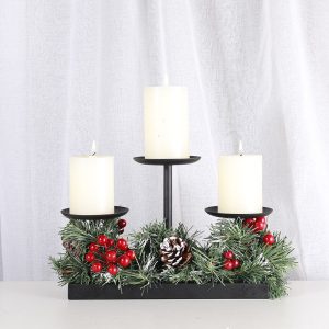Bougeoir triple pour une ambiance de Noël chaleureuse