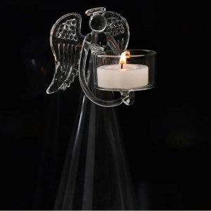 Accessoire en verre pour bougie, style ange raffiné