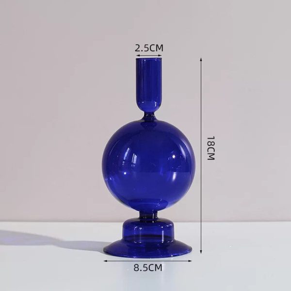 Bougeoir en verre bleu, pièce maîtresse pour votre table