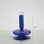 Accessoire en verre bleu, bougeoir pour bougies classiques