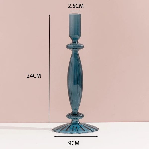 Bougeoir en verre bleu pour un style moderne