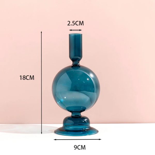 Verre décoratif bleu canard pour bougies