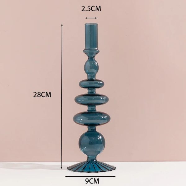 Bougeoir bleu canard pour table de fête