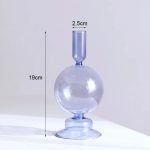 Bougeoir en verre bleu ciel élégant et décoratif