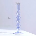 Accessoire de décoration en verre bleu pour bougies