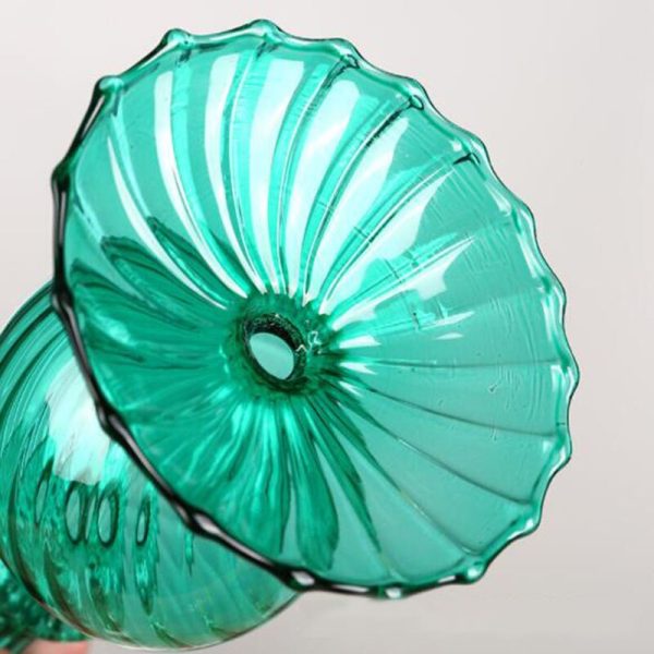 Bougeoir moderne en verre, design coloré