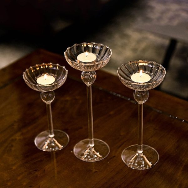 Bougeoir en verre design champagne pour décoration