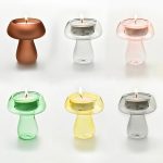 Bougeoir en verre minimaliste style champignon
