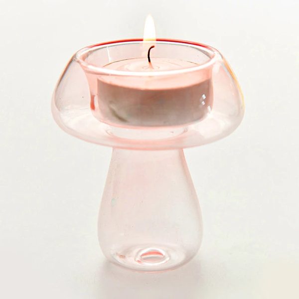 Accessoire en verre champignon pour bougie
