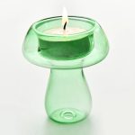 Élégant bougeoir en verre champignon