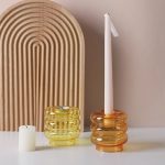 Bougeoir en verre décoratif