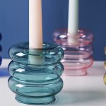 Bougeoir en verre artisanal