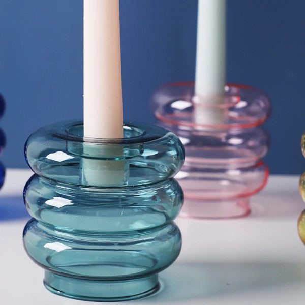 Bougeoir en verre artisanal