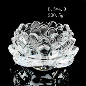 Bougeoir en verre transparent inspiré de la nature