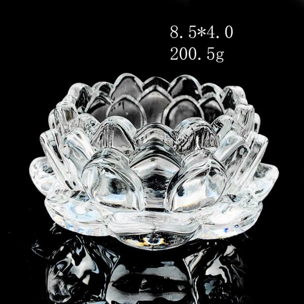 Bougeoir en verre transparent inspiré de la nature