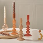 Bougeoir verre ocre pour ambiance chaleureuse et moderne