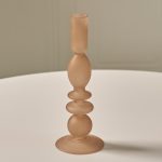 Élégant bougeoir en verre, teinte ocre, pour toute pièce