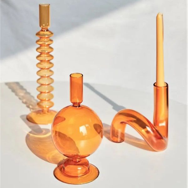 Accessoire de table en verre orange