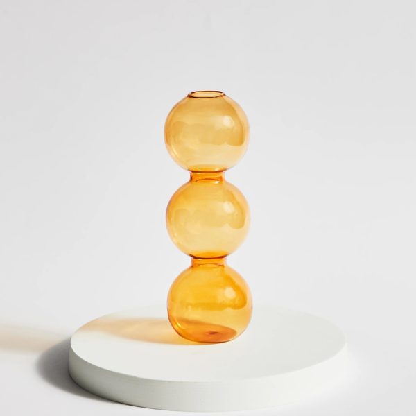 Bougeoir en verre orange pour luminaires