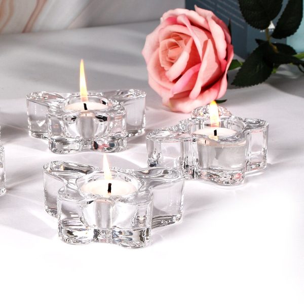 Bougeoir en verre avec motif papillon