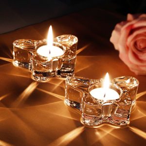 Bougeoir en verre décoratif style papillon