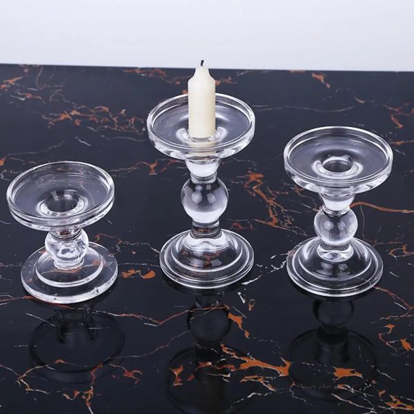 Bougeoir Pilier Bulle design moderne en verre