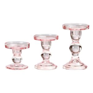 Bougeoir en verre rose pour une ambiance chaleureuse