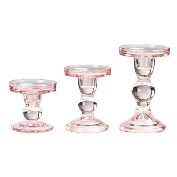 Bougeoir en verre rose pour une ambiance chaleureuse