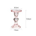 Bougeoir en verre, pilier rose pour éclairage doux