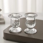 Accessoire décoratif en verre pour bougies, design rétro