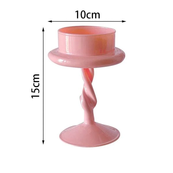Décoration en verre : bougeoir rose