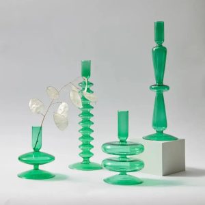 Bougeoir Verre Vert Tendre