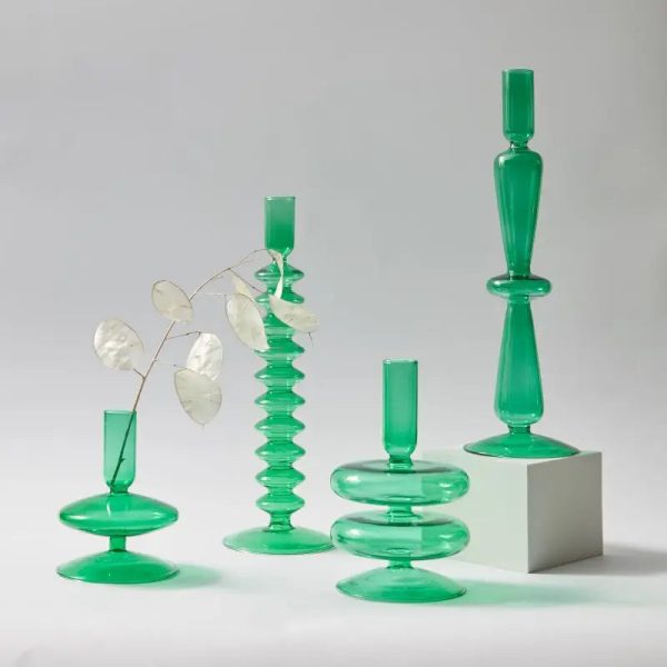 Bougeoir Verre Vert Tendre