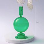 Bougeoir en verre vert pour fêtes