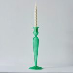 Bougeoir élégant en verre vert