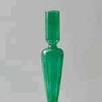 Bougeoir design en verre vert