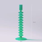 Bougeoir en verre vert pour bougies
