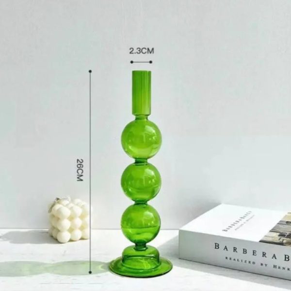 Bougeoir design en verre, teinte douce