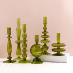 Bougeoir Verre Vert Olive
