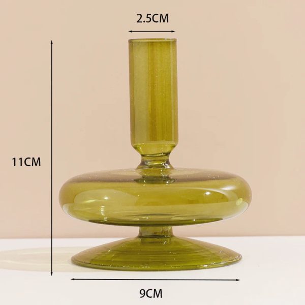 Verre coloré vert olive pour bougies