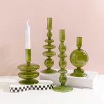Accessoire décoratif en verre vert olive