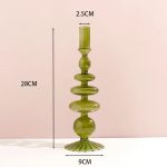 Élégant bougeoir en verre vert