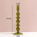 Bougeoir en verre pour bougies vert olive