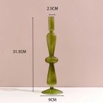 Bougeoir design en verre vert